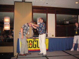 Bob getting his medal
